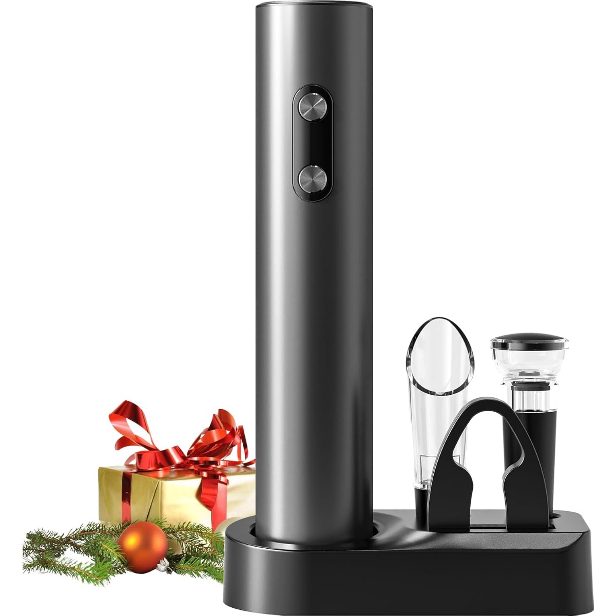 Wine Opener Electric - Elektrisches Weinöffner-Set, elektrischer Weinflaschenöffner mit Aufbewahrungsbasis/Weinbelüfter,
