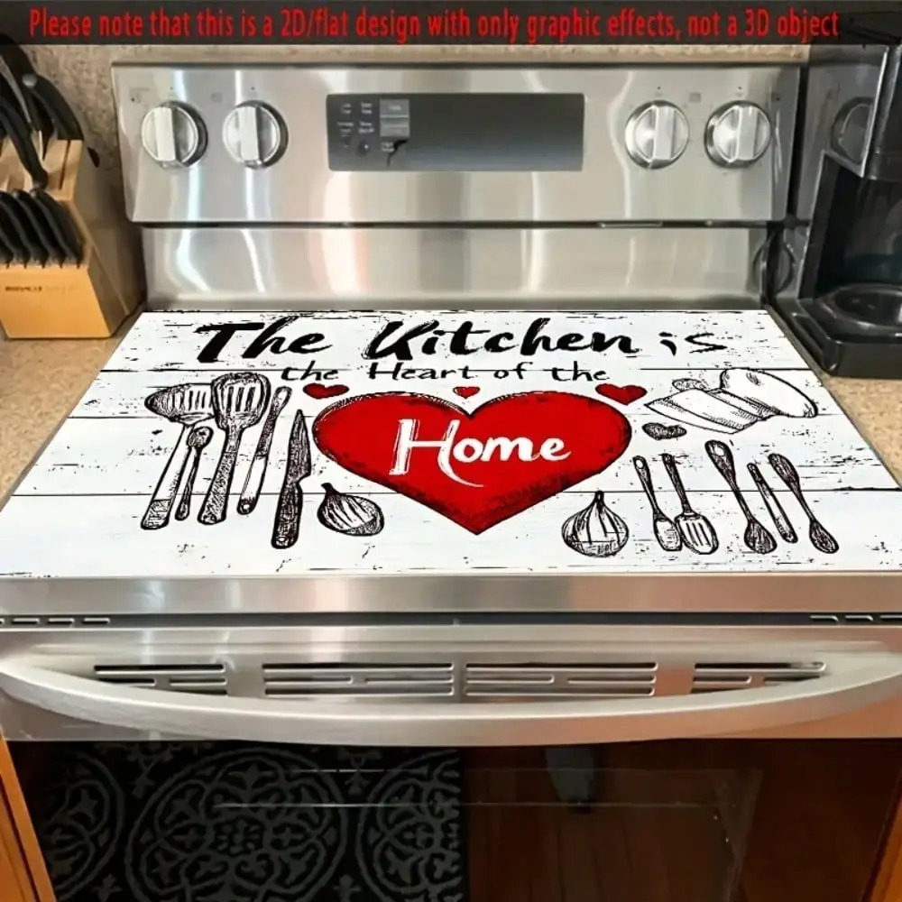 Kitchen Appliances Electric Stove - 1 Stück Herdabdeckung - Rotes Herz-Design,
