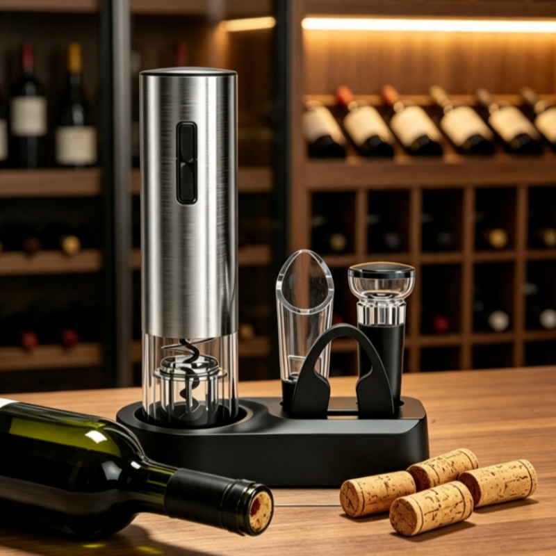 Wine Opener Electric - Elektrischer USB-Weinöffner, wiederaufladbarer Korkenzieher mit Folienschneider