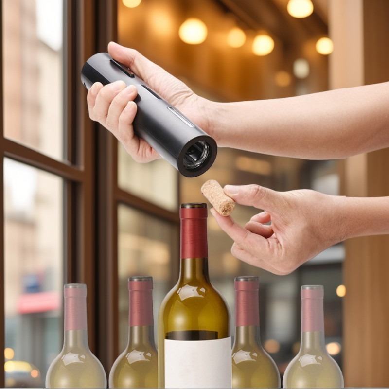 Wine Opener Electric - Elektrischer Flaschenöffner für Rotwein mit Folienabschneider,