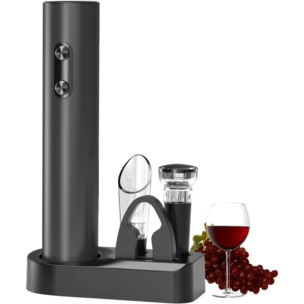 Wine Opener Electric - Elektrisches Weinflaschenöffner-Set mit Ladestation oder batteriebetriebenem
