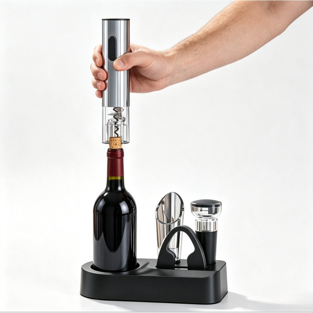Wine Opener Electric - USB-Aufladbarer Elektrischer Weinflaschenöffner mit Folienschneider |