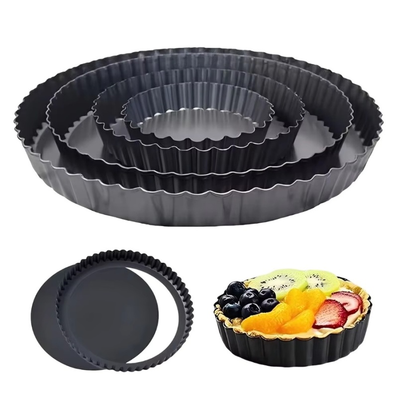 Kitchen Appliances For Baking - 1 Stück Abnehmbare Geriffelte Tarteform Antihaft-Kohlenstoffstahl