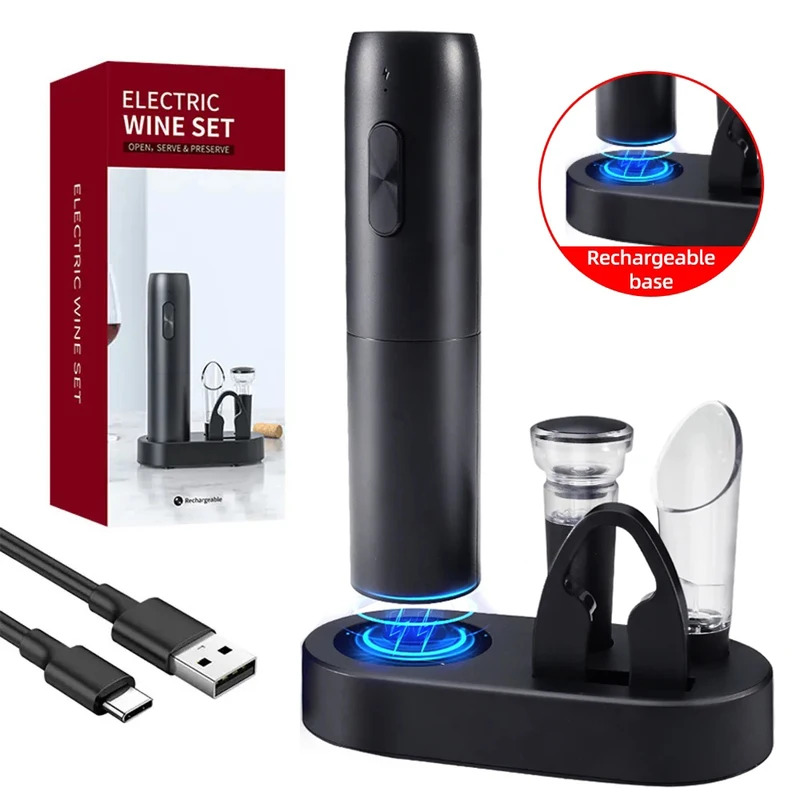 Wine Opener Electric - Elektrischer Weinflaschenöffner Automatischer Rotwein-Korkenzieher Wiederaufladbarer Weinöffner